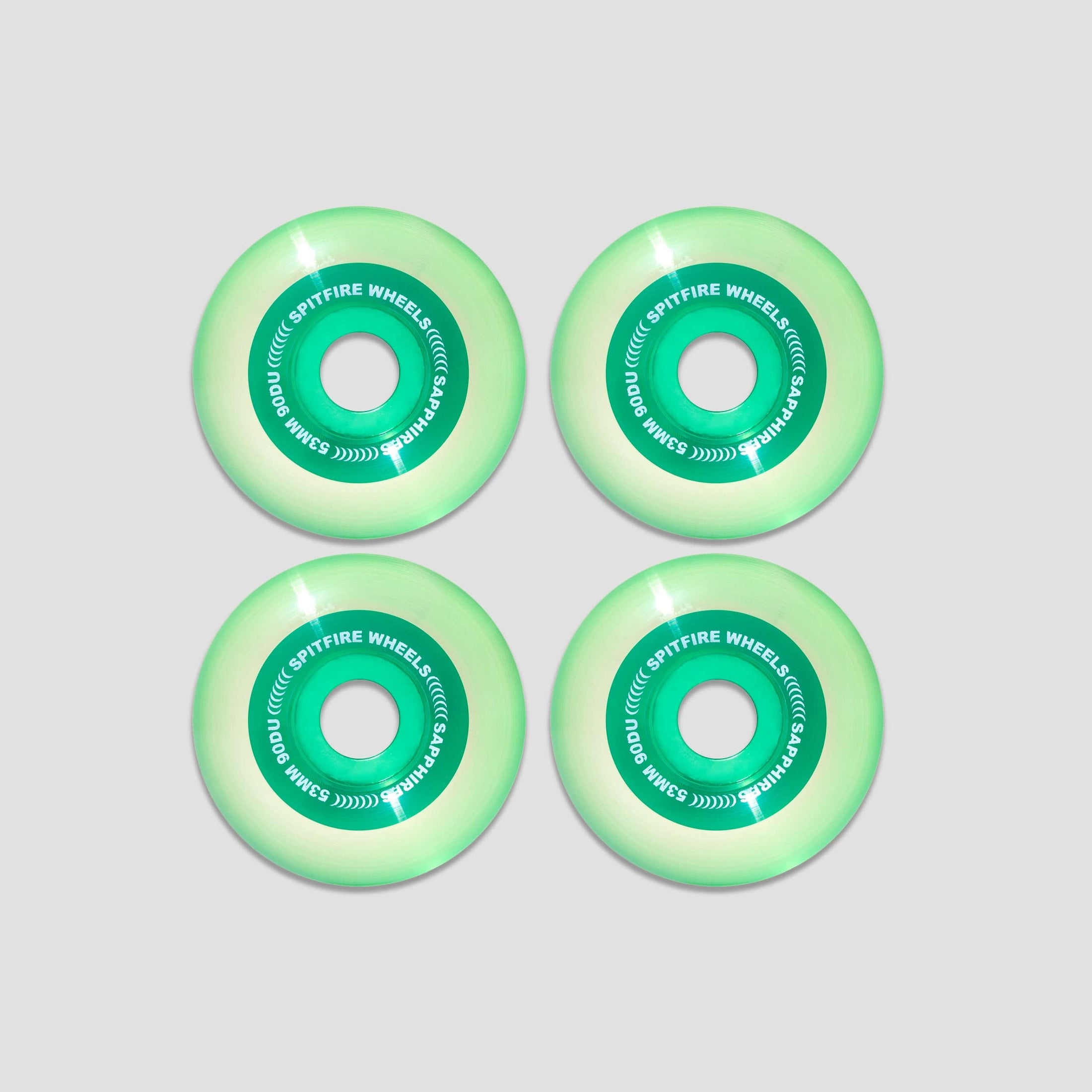 Spitfire 53mm 90a Sapphires Radial Skateboard Wheels Green