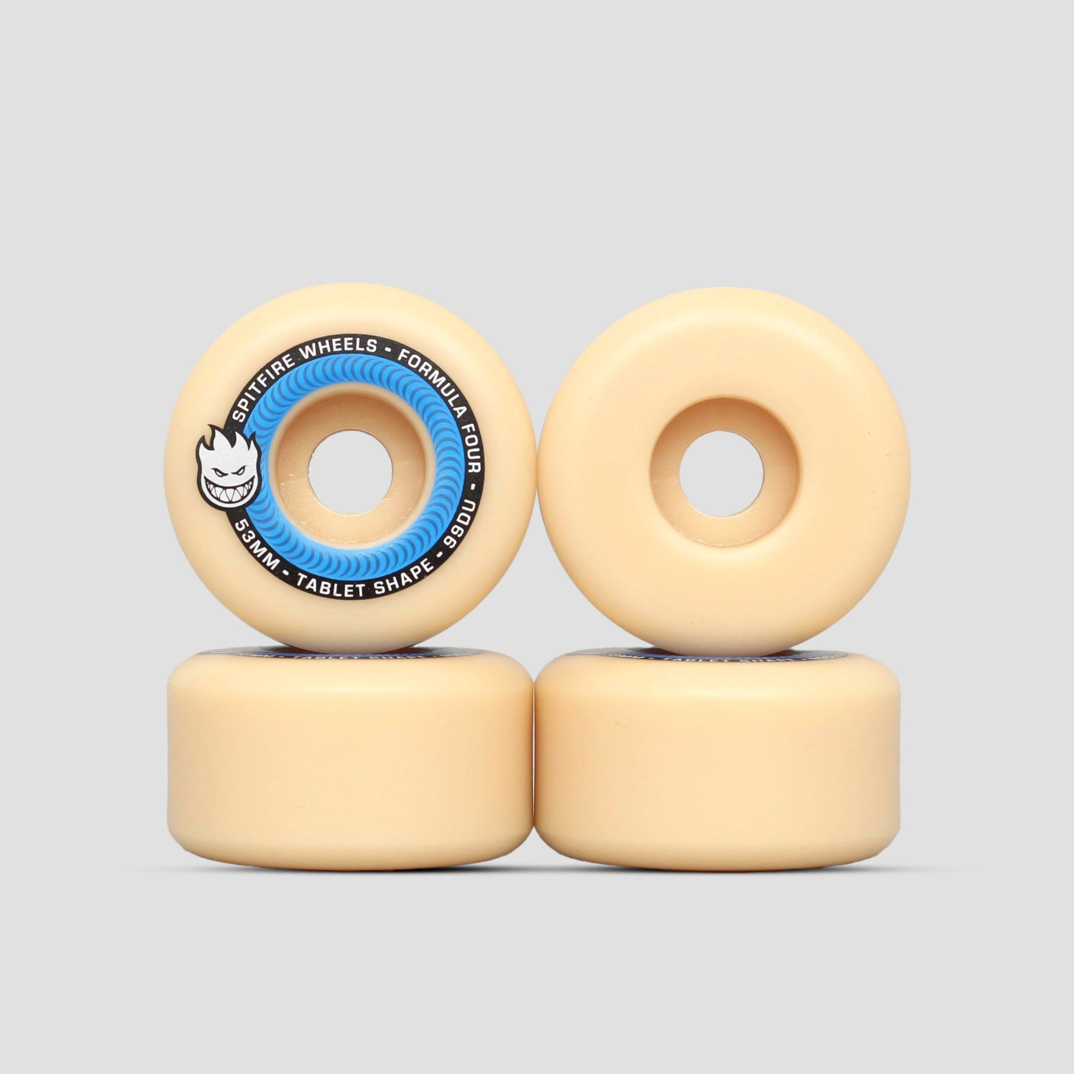 Spitfire 53mm 99DU Formula Four Tablet Wheels Natural