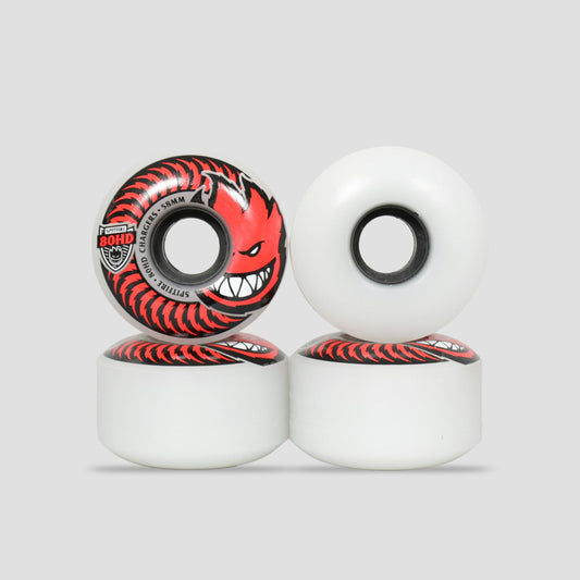 Spitfire 58mm 80HD Chargers Classic Soft Skateboard Wheels Clear / Red