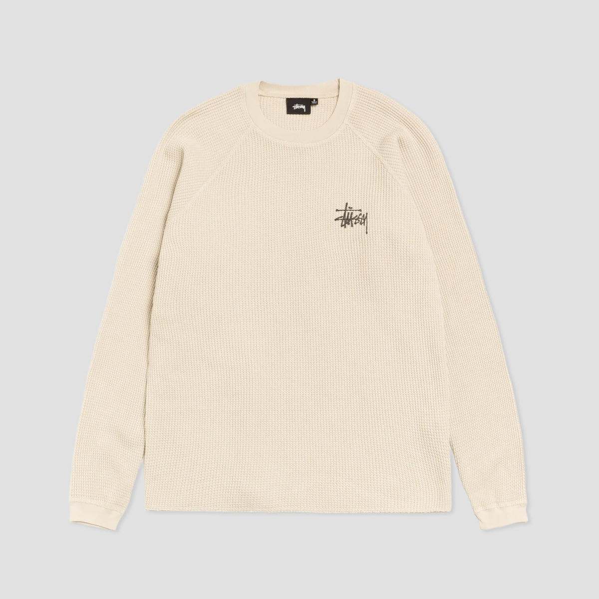 Stussy Raglan Thermal Longsleeve T-Shirt Bone