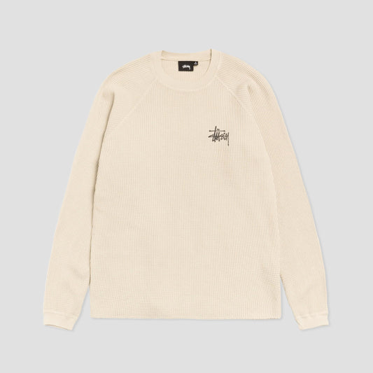 Stussy Raglan Thermal Longsleeve T-Shirt Bone