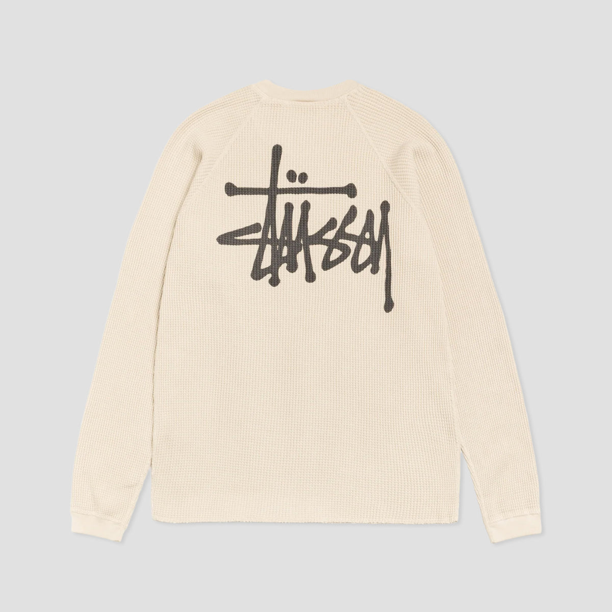 Stussy Raglan Thermal Longsleeve T-Shirt Bone