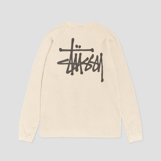 Stussy Raglan Thermal Longsleeve T-Shirt Bone