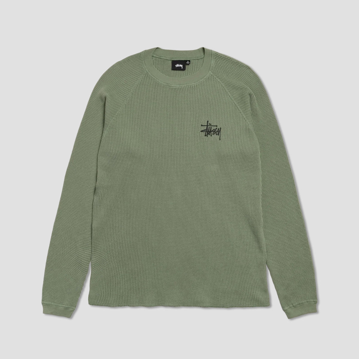 Stussy Raglan Thermal Longsleeve T-Shirt Sage