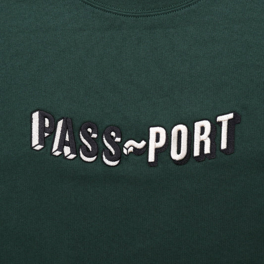 PassPort Sunken Logo Embroidery T-Shirt Forest Green