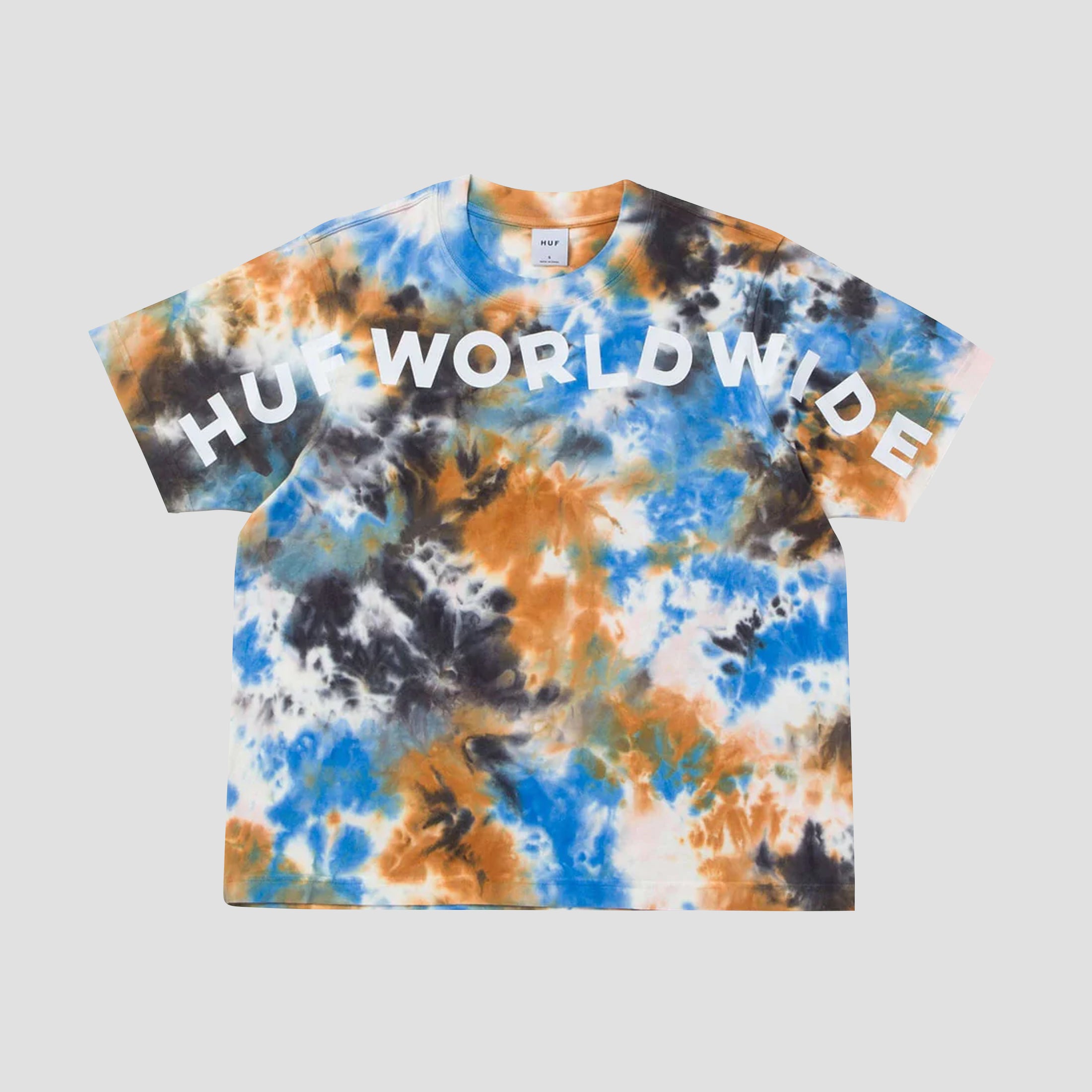 HUF Worldwide Tie Dye Shortsleeve Relax T-Shirt Blue