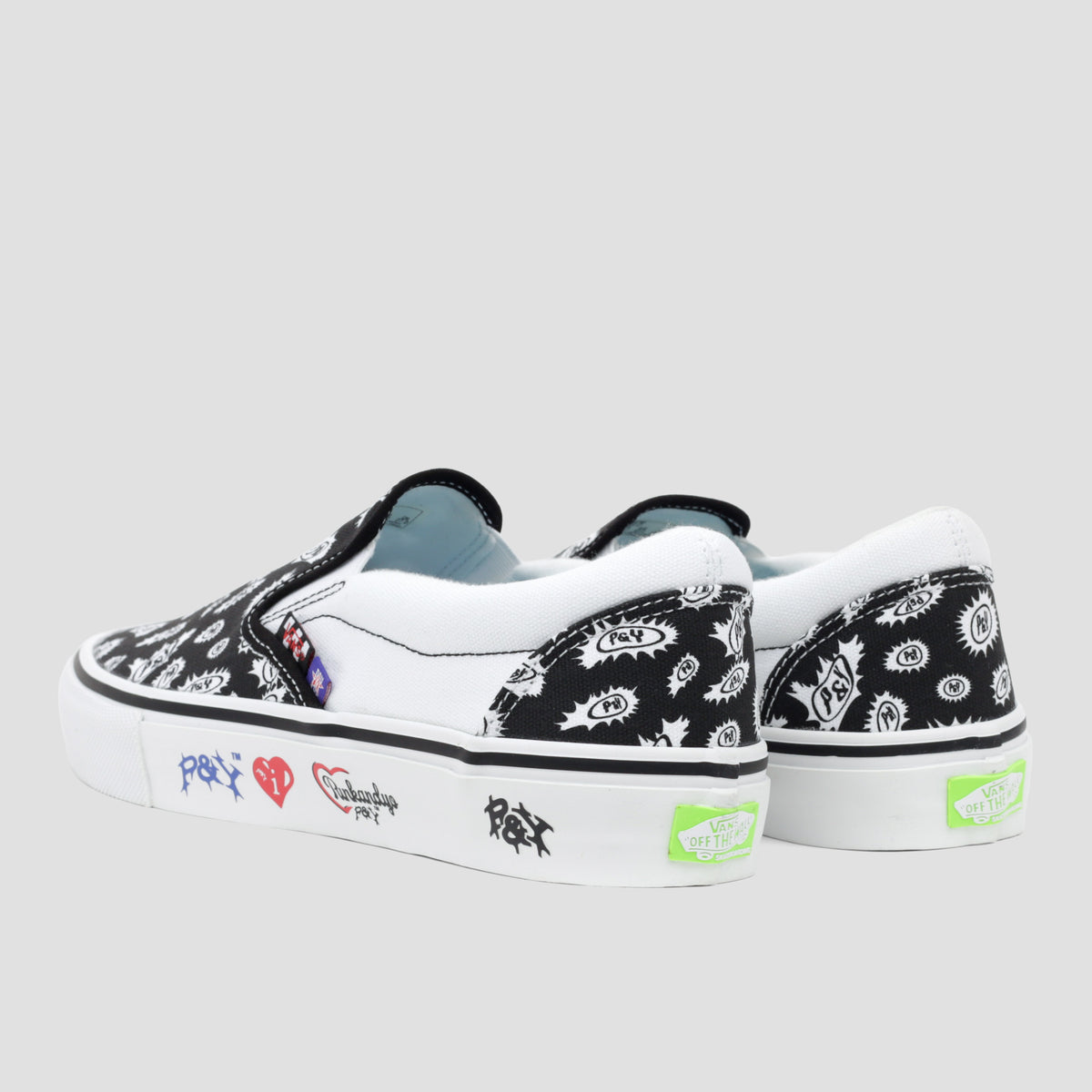 Vans X Punkandyo Skate Slip On Skate Shoes Black / White