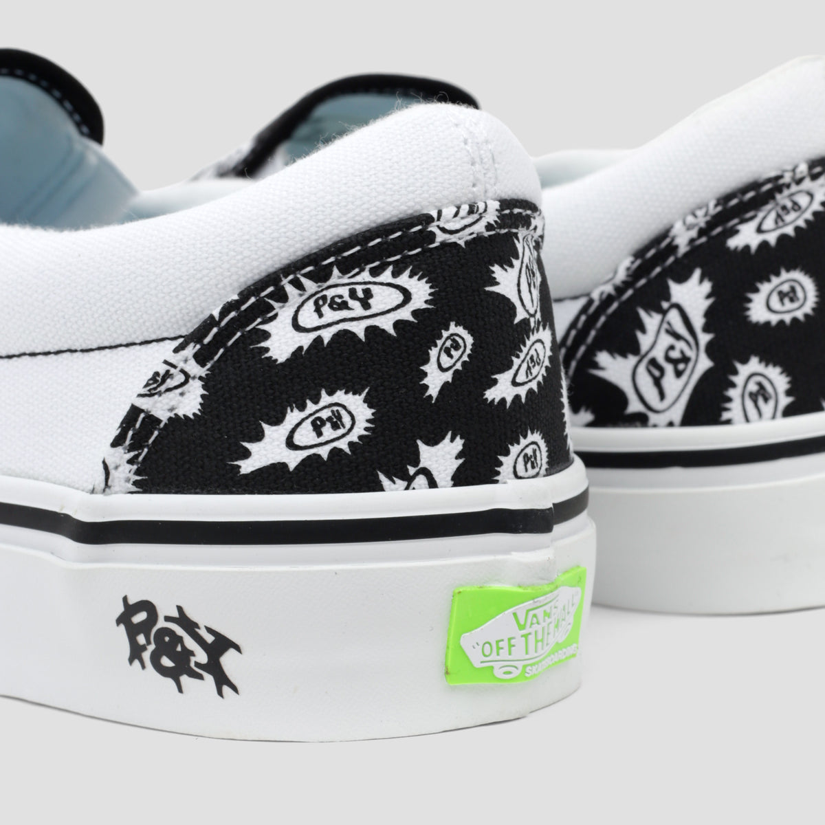 Vans X Punkandyo Skate Slip On Skate Shoes Black / White
