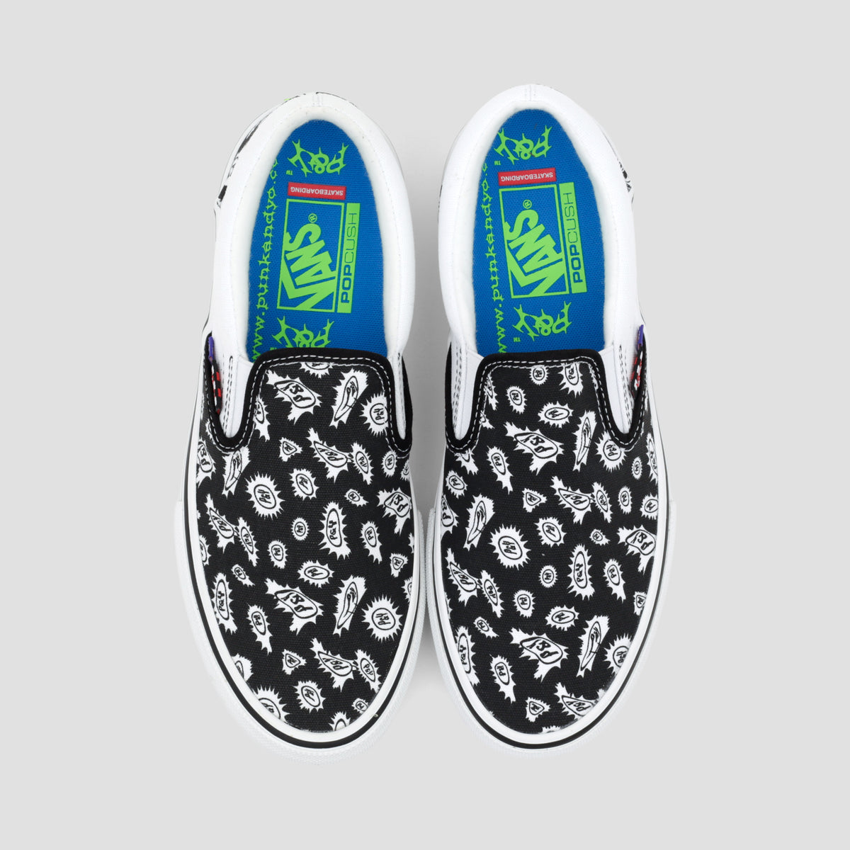Vans X Punkandyo Skate Slip On Skate Shoes Black / White
