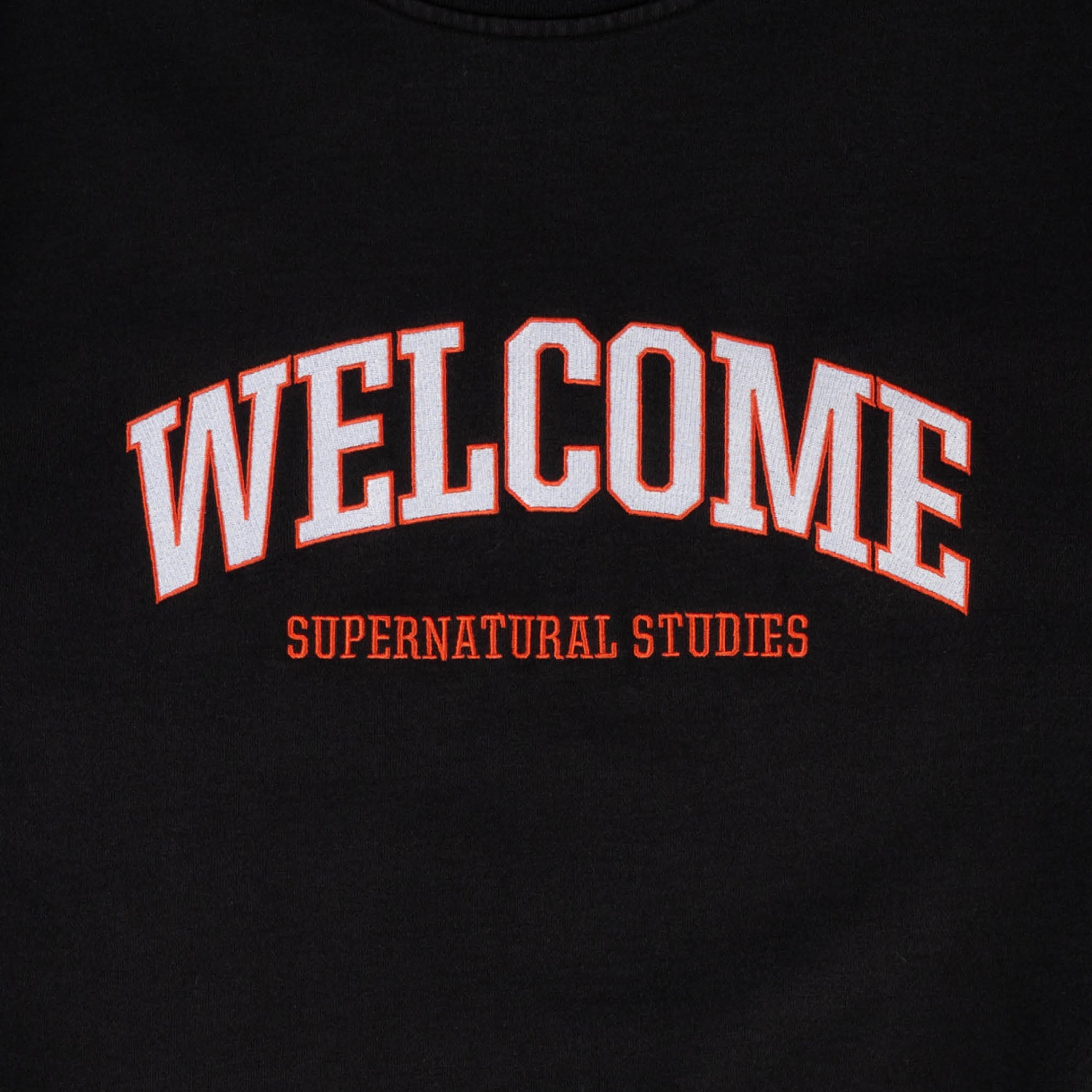 Welcome Student Embroidered Pigment Dyed Crew Black