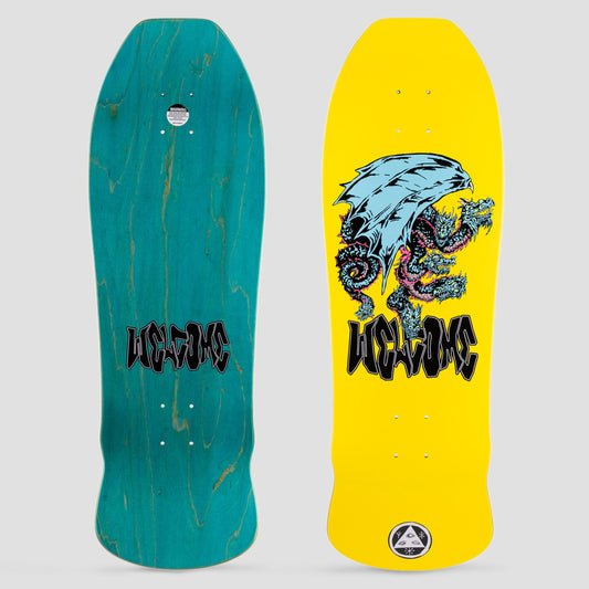 Welcome 10.0 Dragon on Early Grab Skateboard Deck Neon Yellow