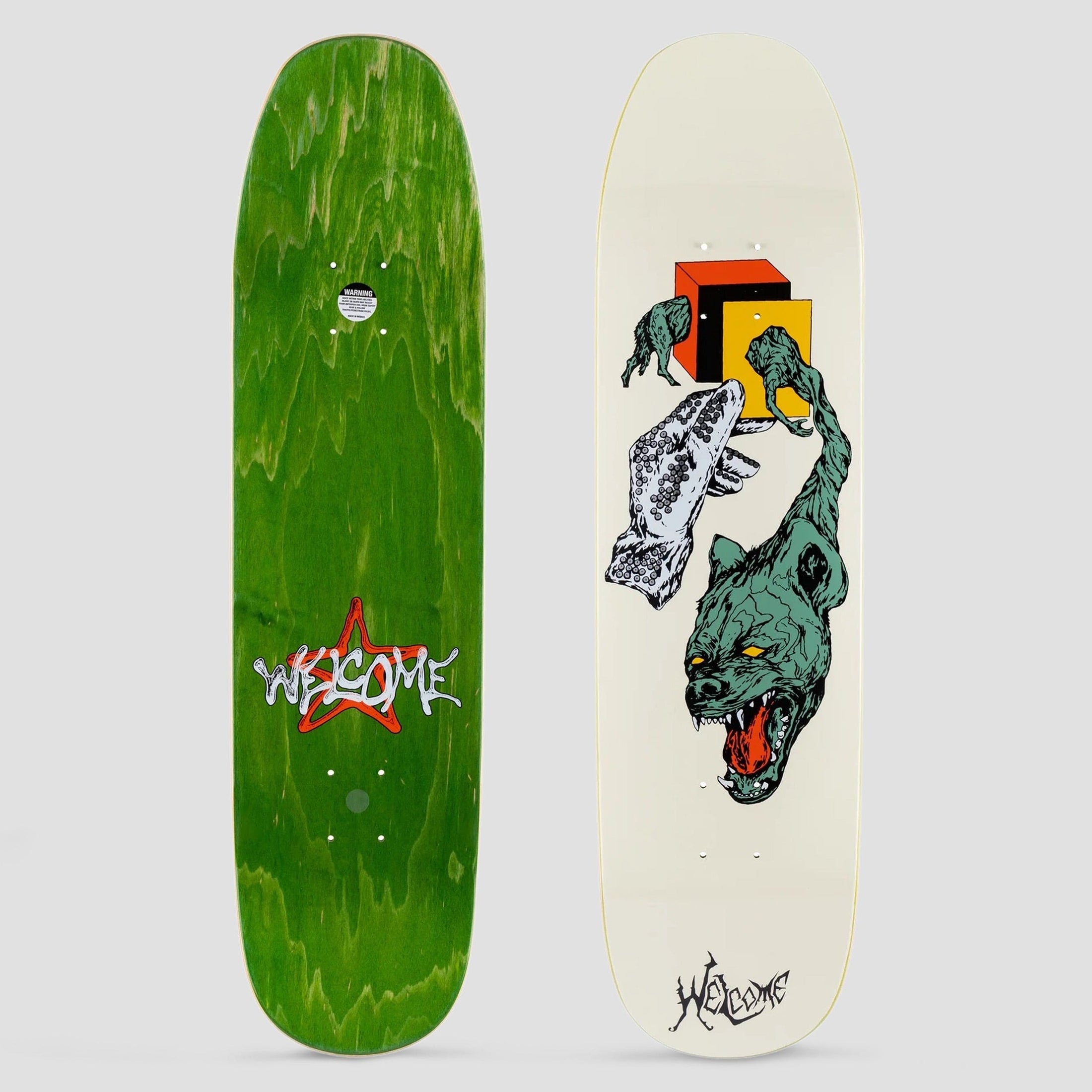 Welcome 8.25 Face of a Lover on Son of Moontrimmer Skateboard Deck Bone