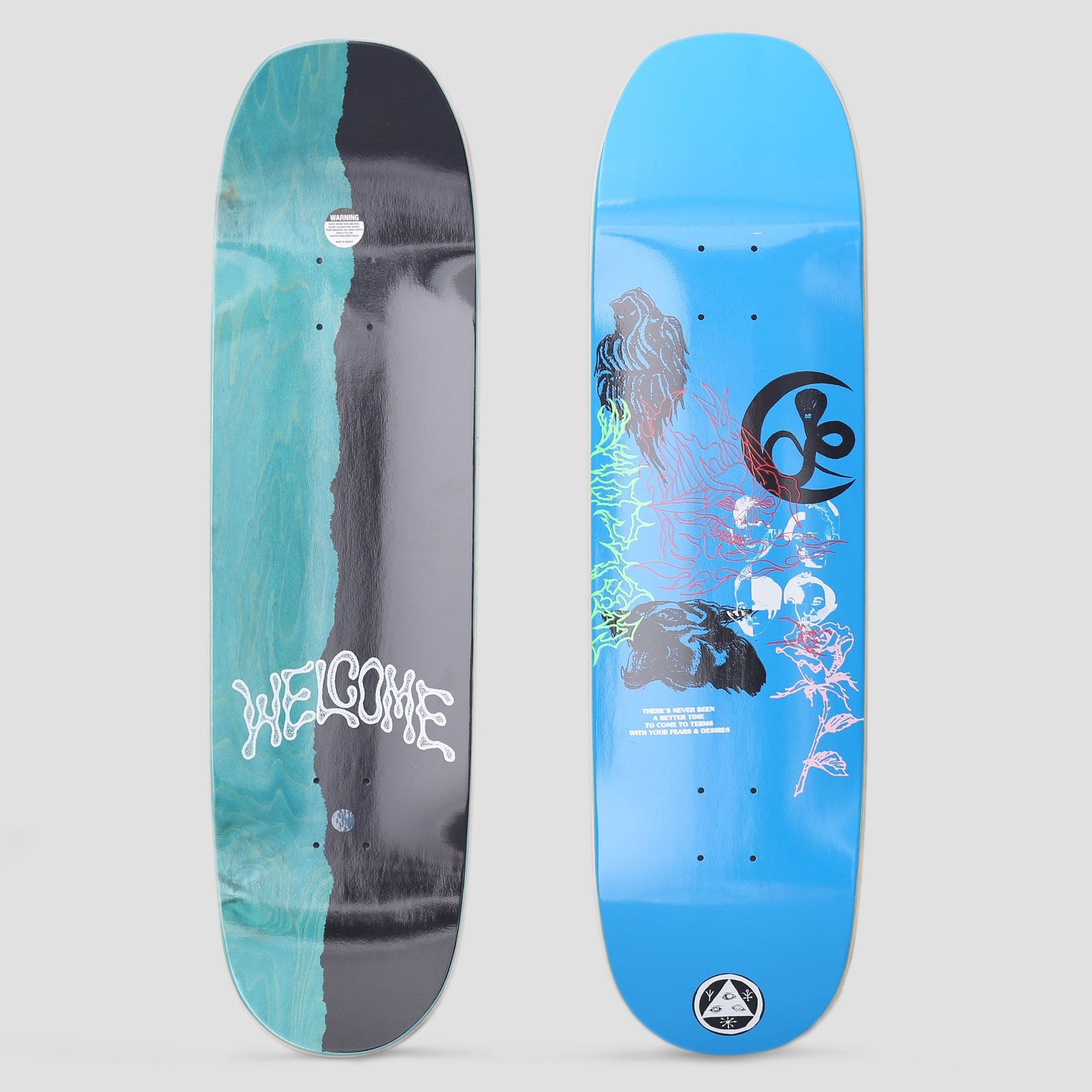 Welcome 8.5 Flash On Moontrimmer 2.0 Skateboard Deck Blue