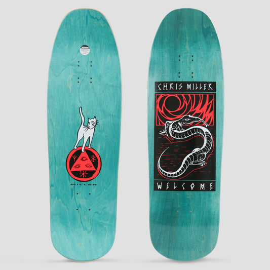 Welcome 9.6 Miller Lizard on Gaia Skateboard Deck Teal