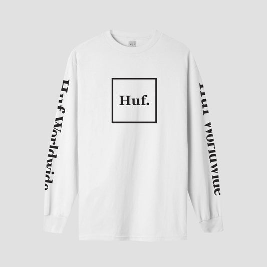 HUF Essentials Domestic Box Longsleeve T-Shirt White