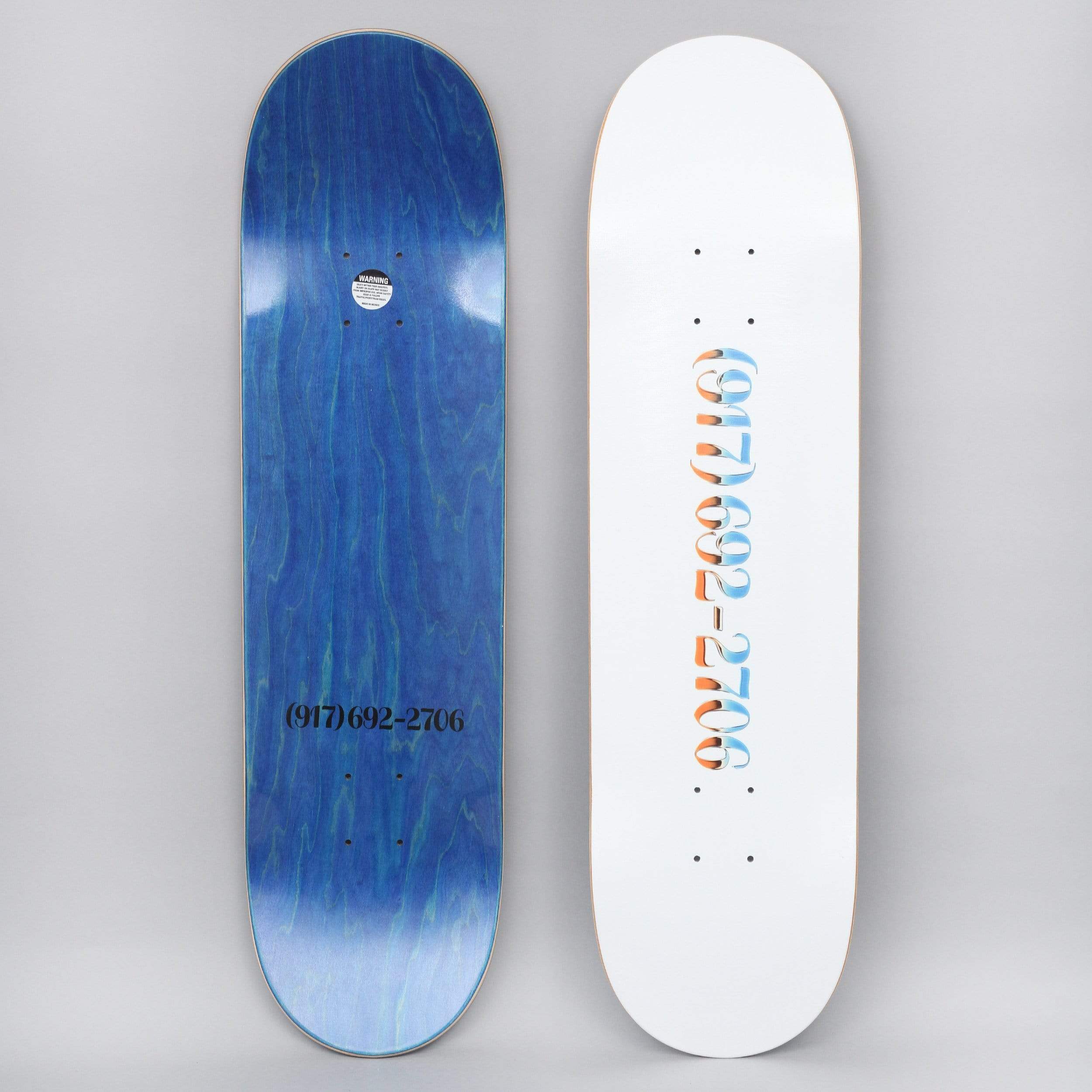 917 8.25 Chrome Dialtone Slick Skateboard Deck White Slam City Skates