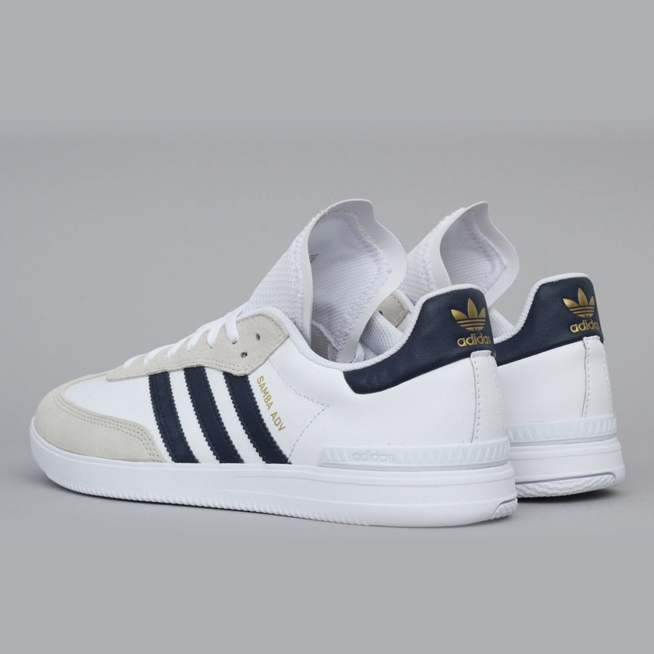 Adidas Samba ADV Shoes Footwear White / Collegiate Navy / Metallic Gold