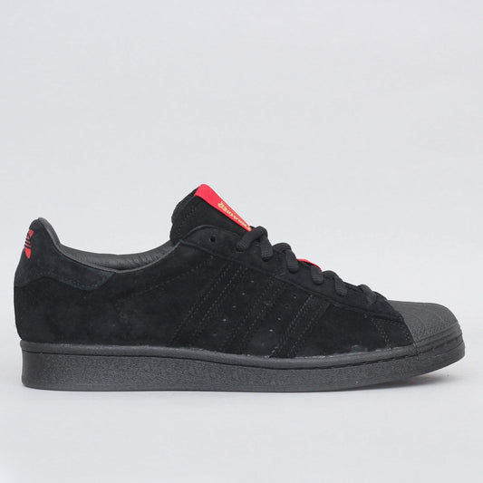 adidas X Thrasher Superstar Adv Shoes Core Black / Scarlet / Gold Metallic