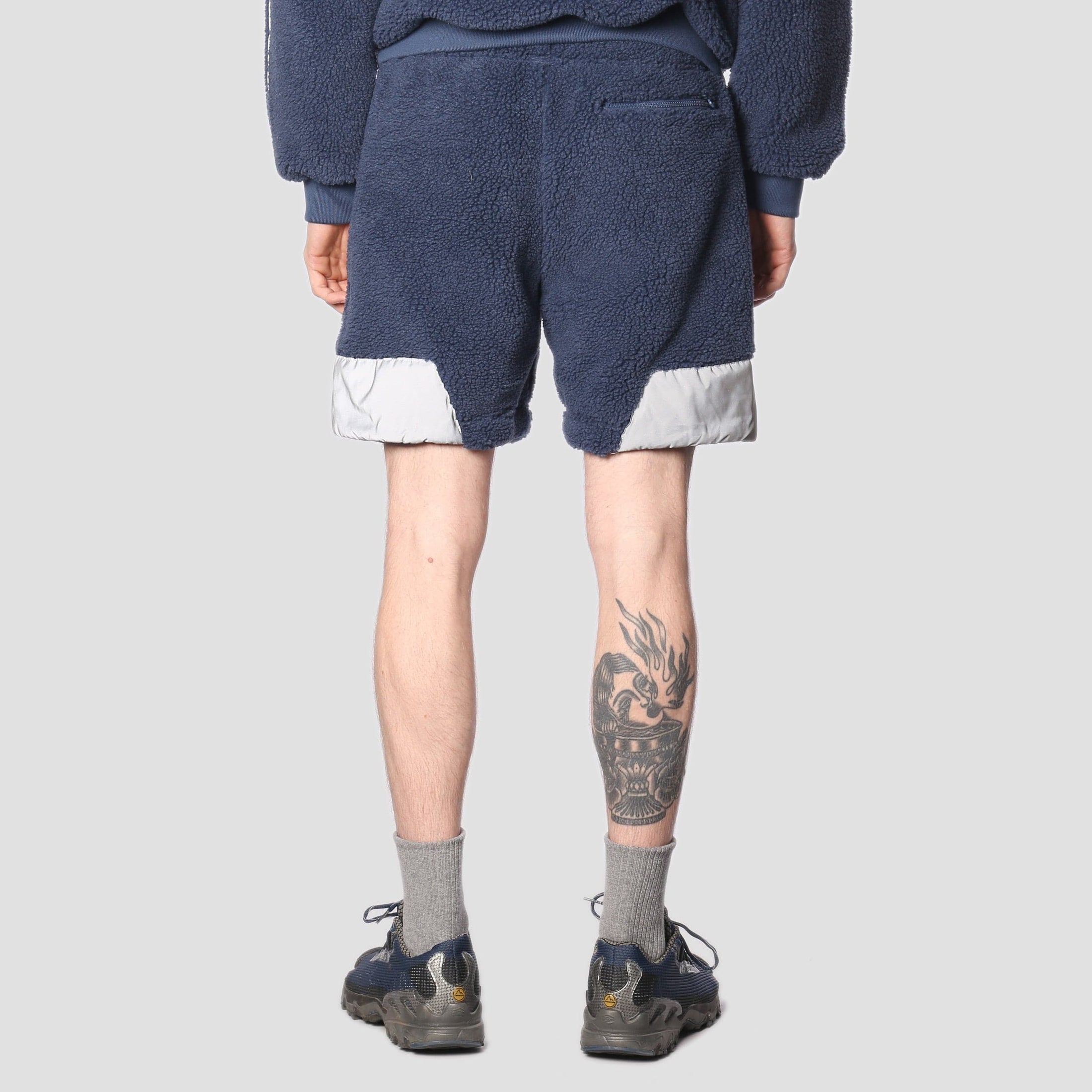 adidas X Blondey Sherpa Shorts Mineral Blue / Reflective Silver