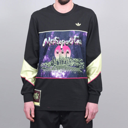 adidas X Metropolitan LS T-Shirt Black / Yellow Tint / Real Magenta