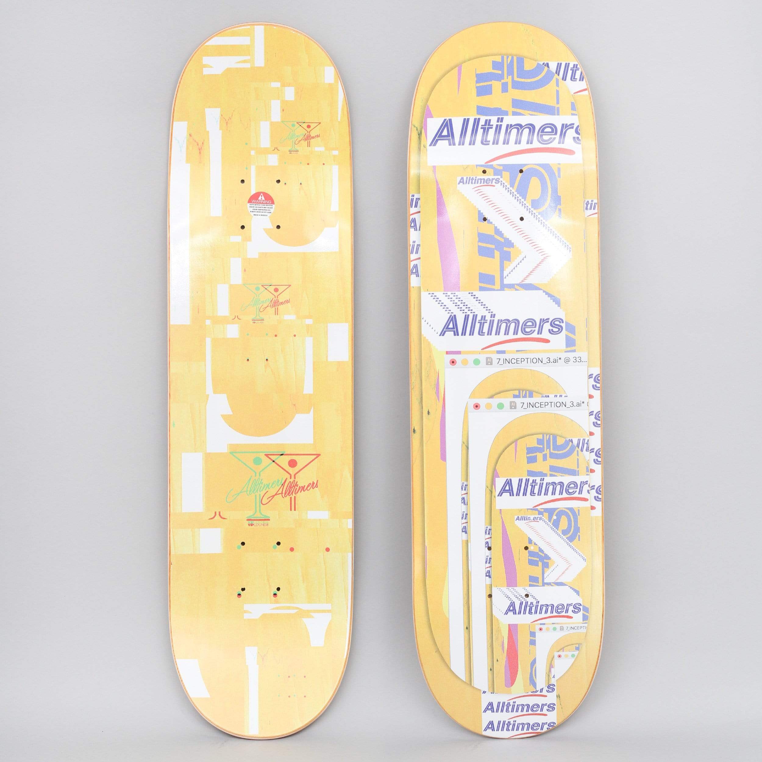 Alltimers 8.5 Glitch Skateboard Deck Yellow – Slam City Skates