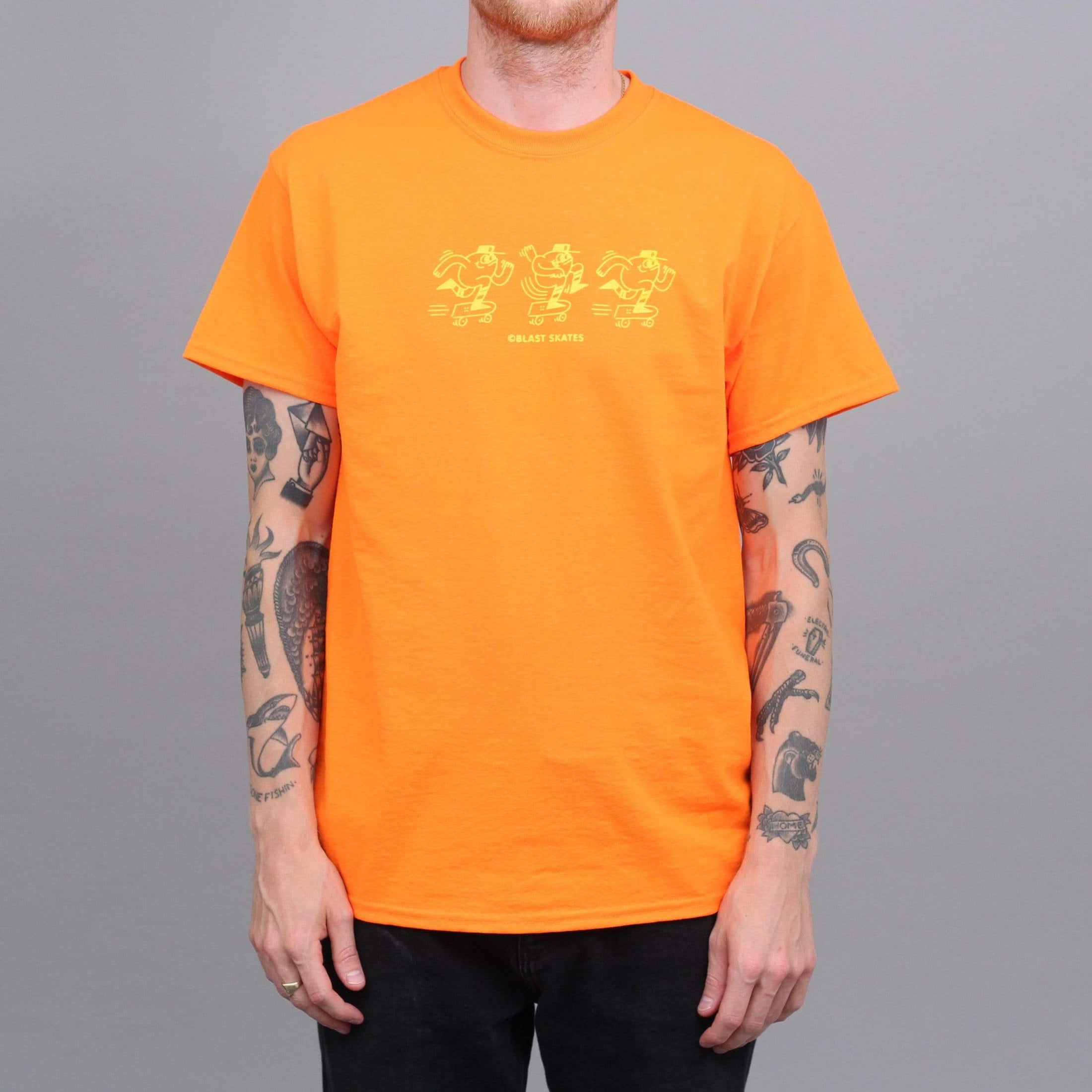 Blast Skates Mascot Doodle T-Shirt Fluro Orange