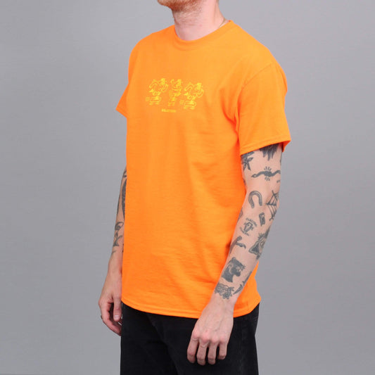 Blast Skates Mascot Doodle T-Shirt Fluro Orange