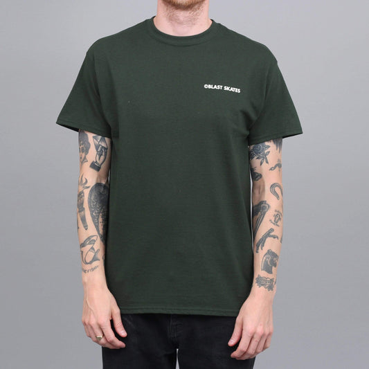 Blast Skates Mascot Logo T-Shirt Forest Green