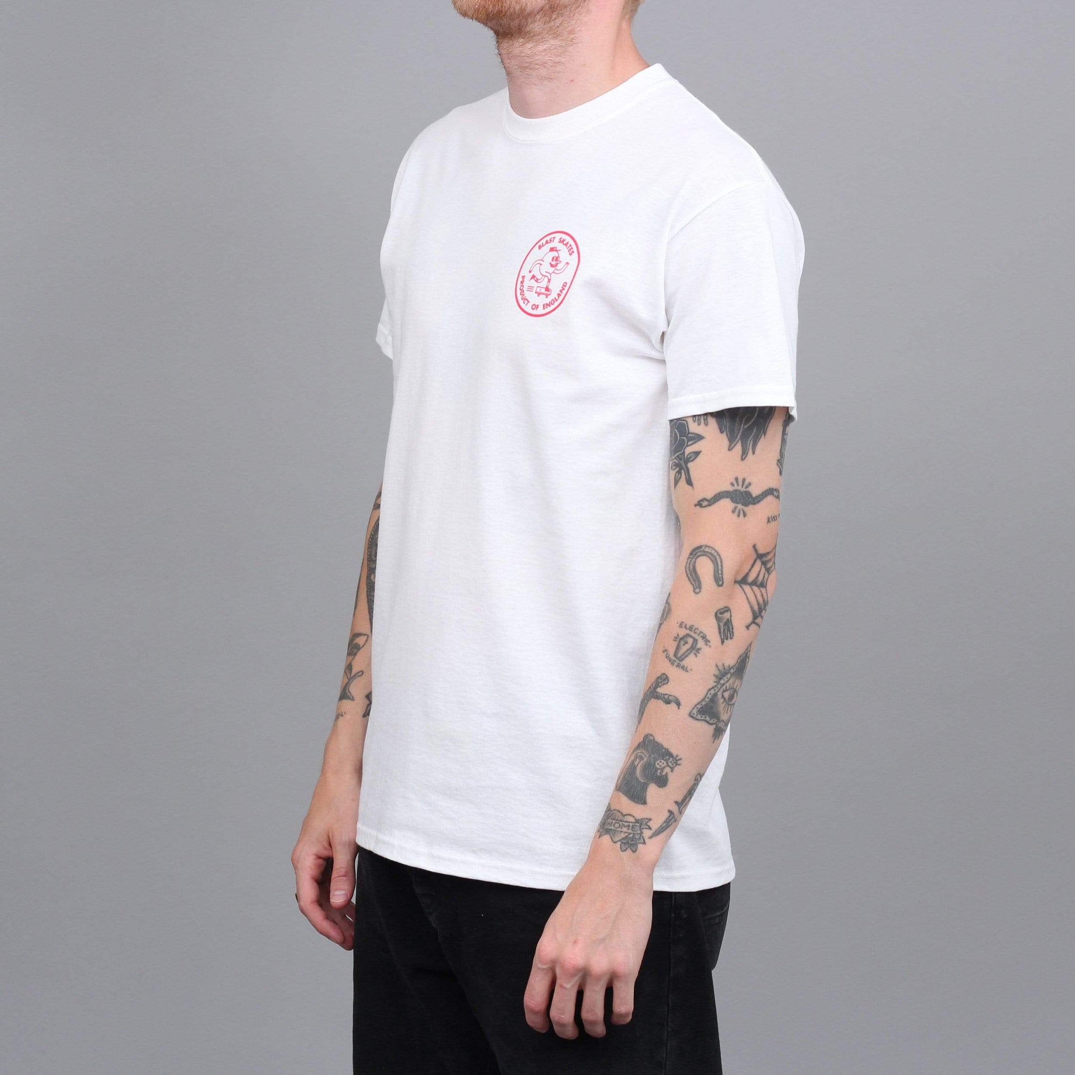 Blast Skates Round Logo T-Shirt White / Red