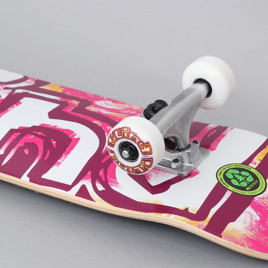 Blind 7.625 OG Water Colour Soft Wheels Youth Complete Skateboard Maroon / Orange