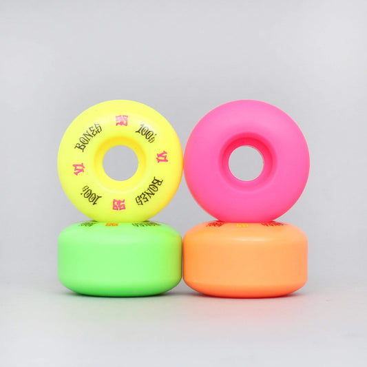 Bones 53mm 100A 100's #4 Party Pack V1 Standard Wheels Green / Pink / Yellow / Orange