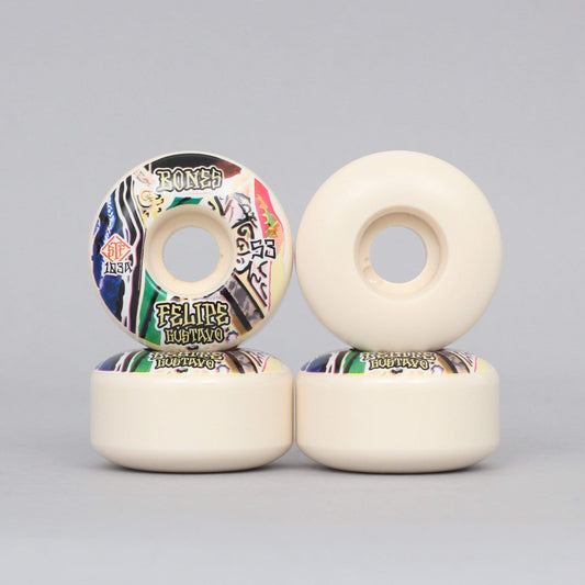 Bones 53mm 103A Gustavo Bed-Stuy STF V1 Skateboard Wheels White