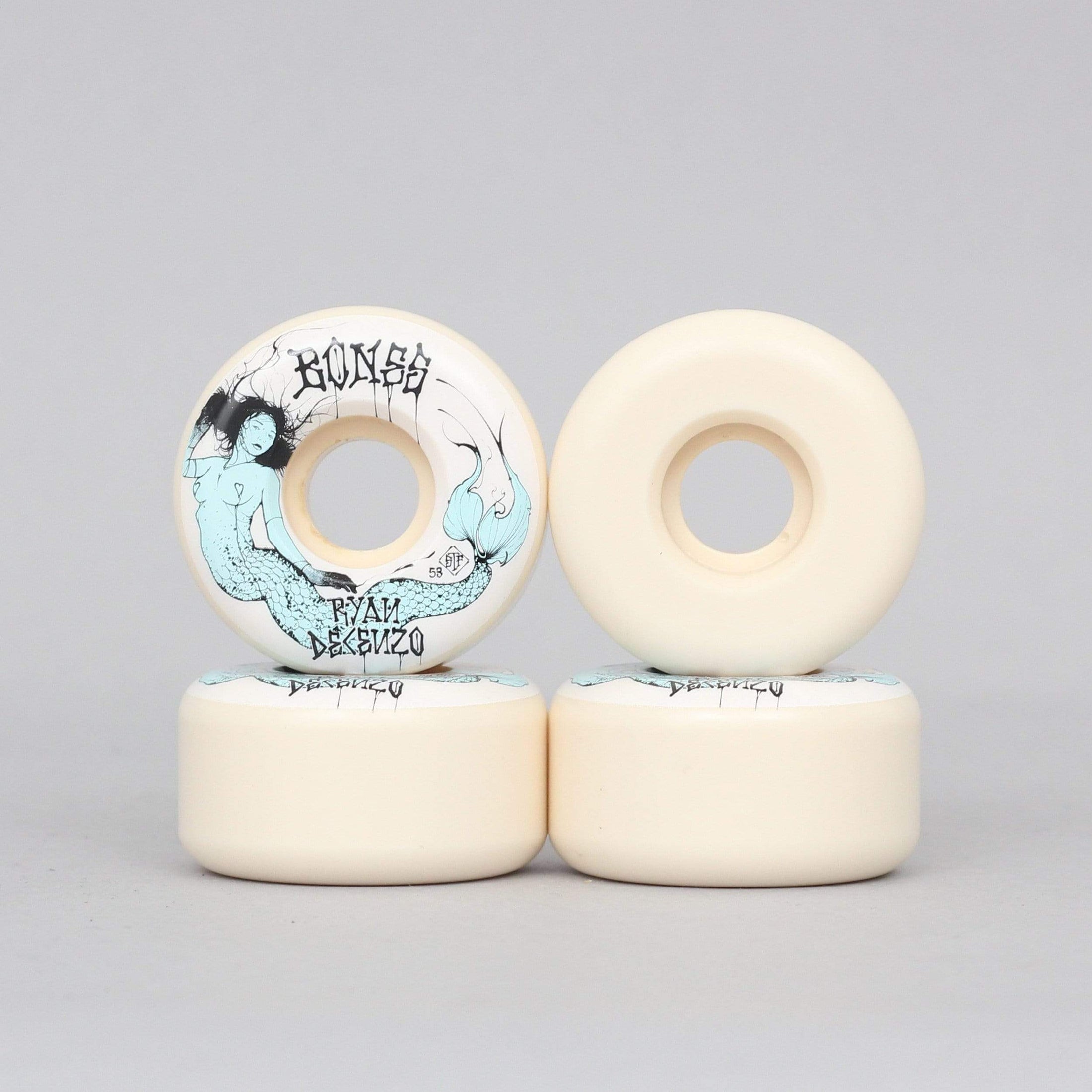 Bones 53mm 103A STF Decenzo Mermaid V2 Locks Skateboard Wheels White