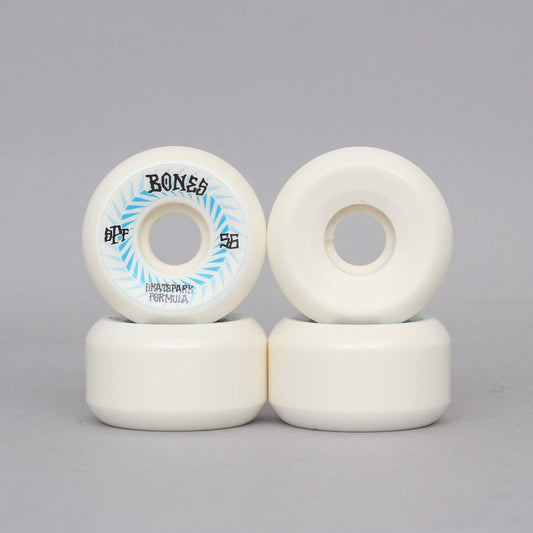 Bones 56mm 84B Spines SPF P5 Sidecut Skateboard Wheels White / Blue