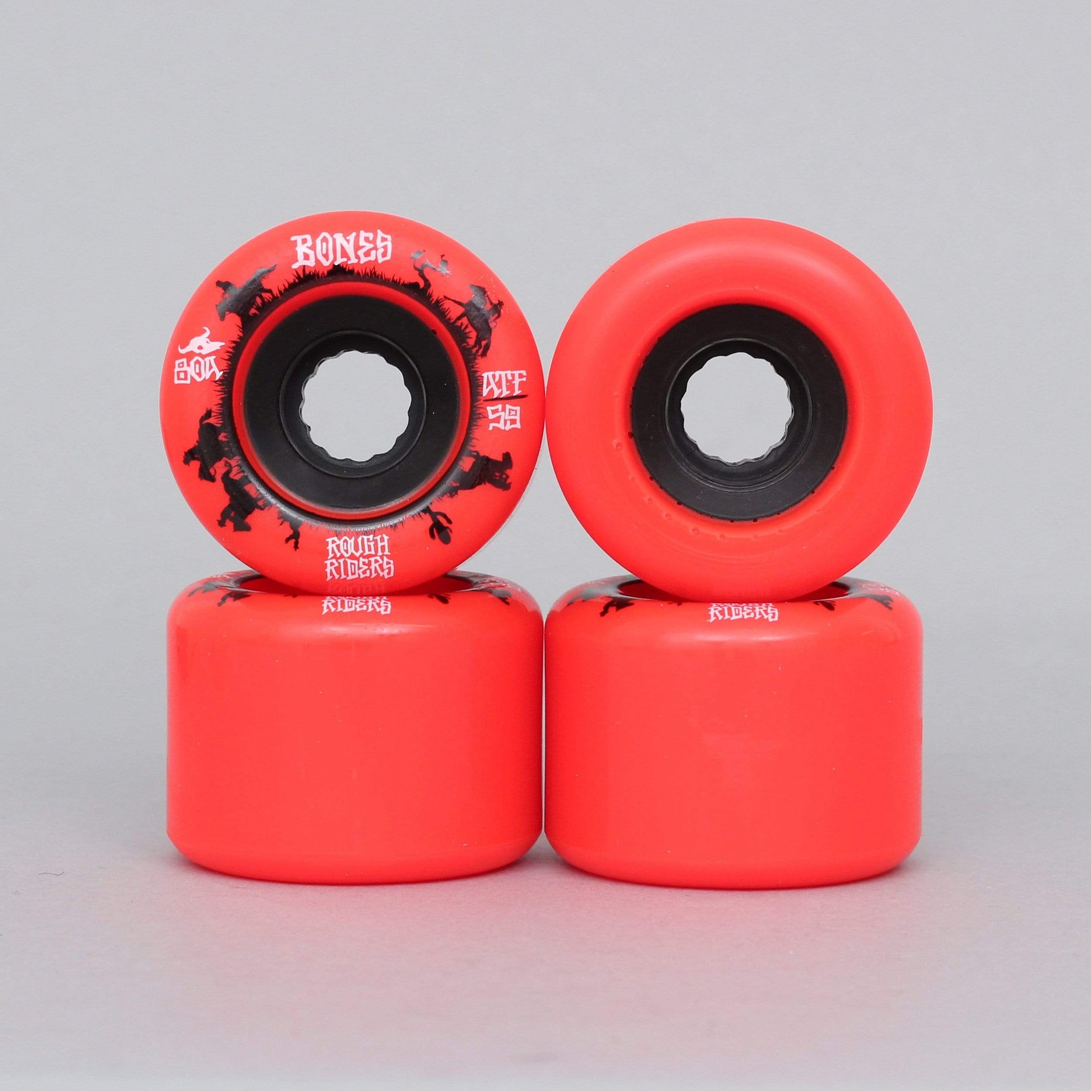 Bones 59mm ATF Rough Riders Wranglers Core Skateboard Wheels Red