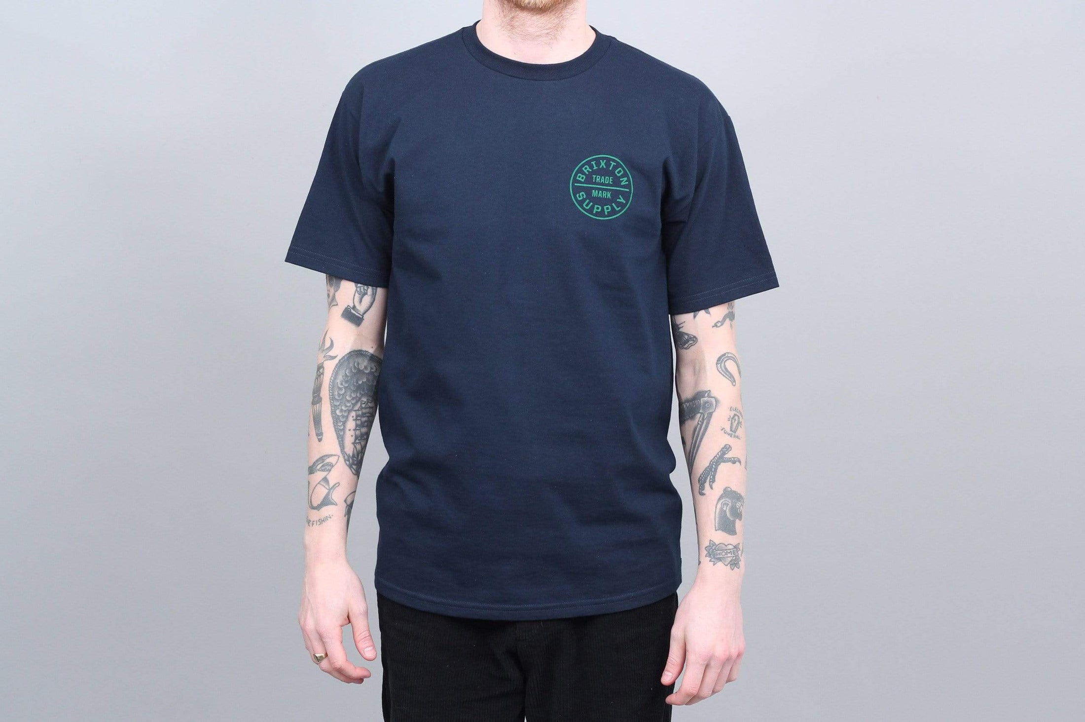 Brixton Oath Standard T-Shirt Navy / Green