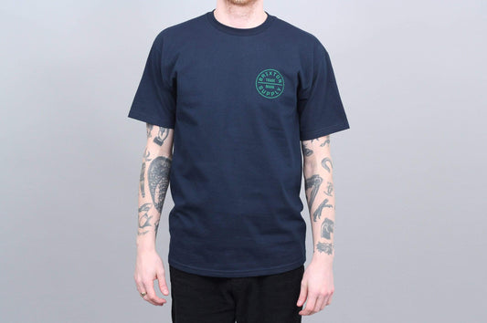 Brixton Oath Standard T-Shirt Navy / Green