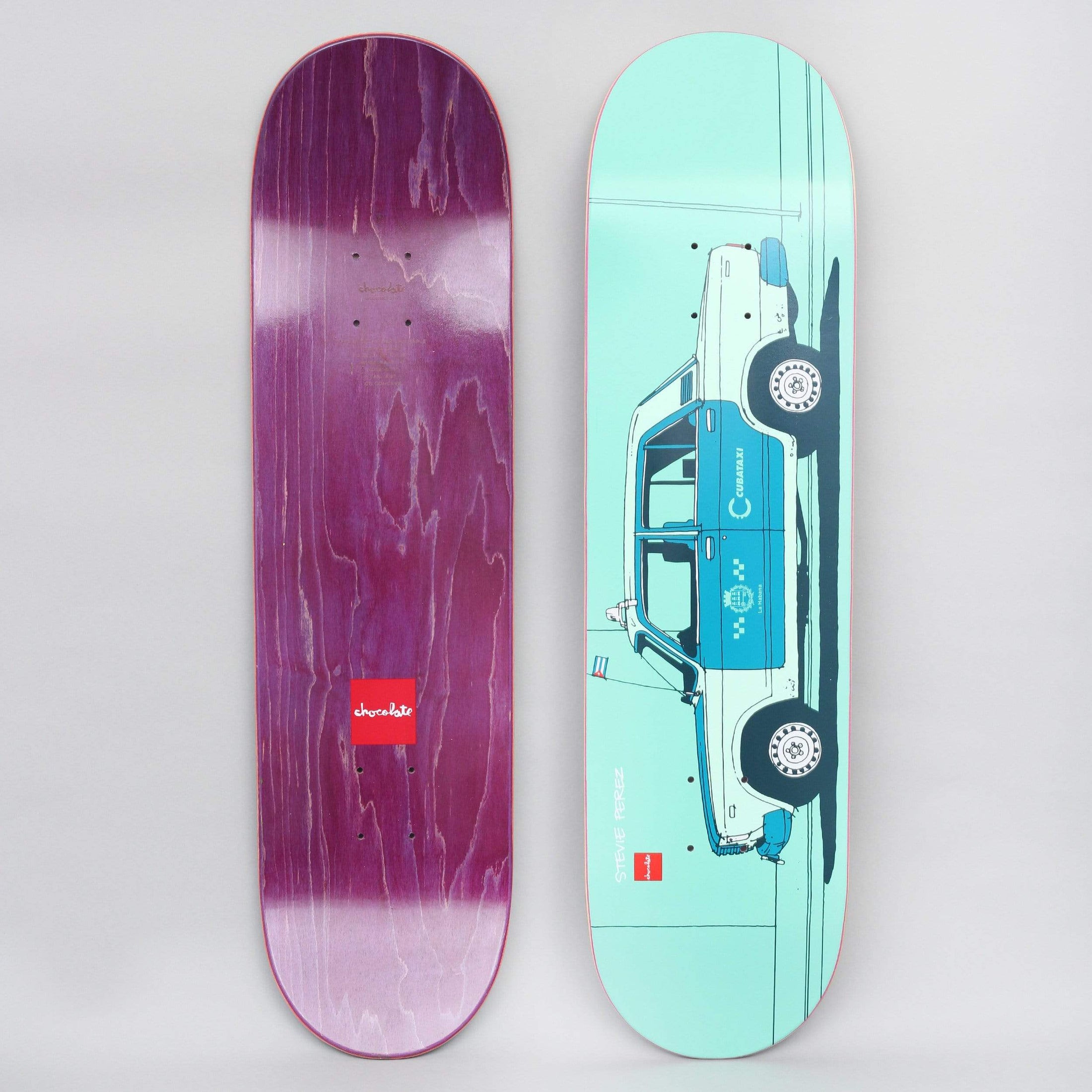 Chocolate 8.25 Stevie Perez World Taxis Skateboard Deck Aqua