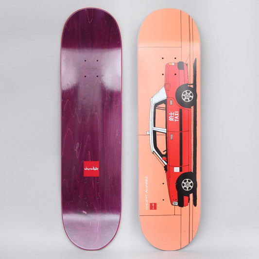 Chocolate 8.25 Vincent Alvarez World Taxis Skateboard Deck Peach