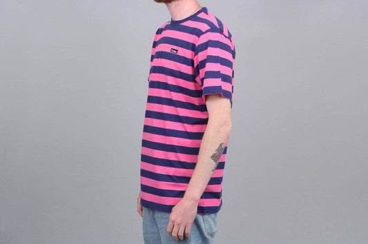 Civilist Stripe T-Shirt Magenta / Navy