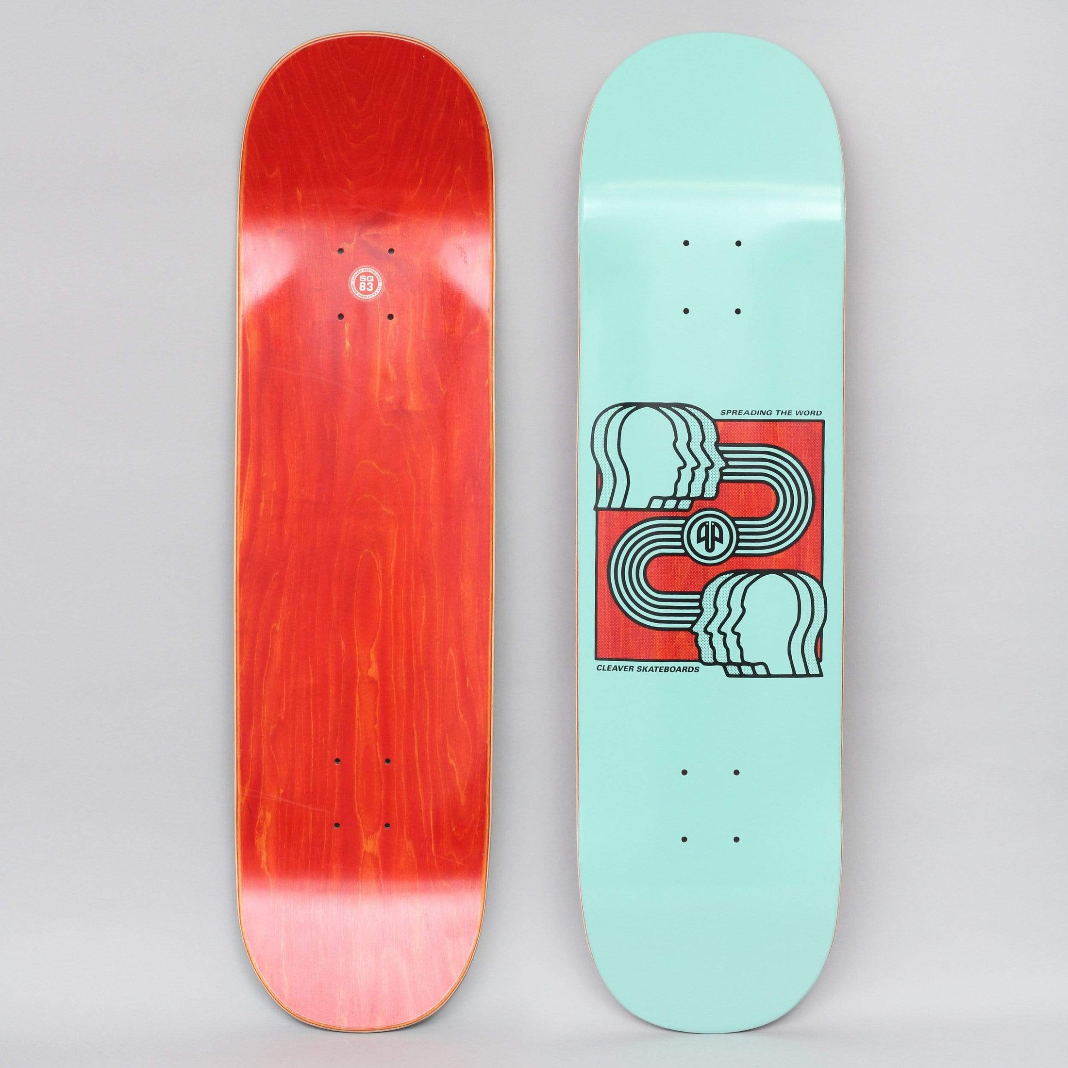Cleaver 8.375 Spreading Skateboard Deck Aqua