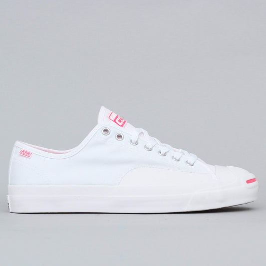 Converse Jack Purcell Pro OP OX Shoes White / Racer Pink / White