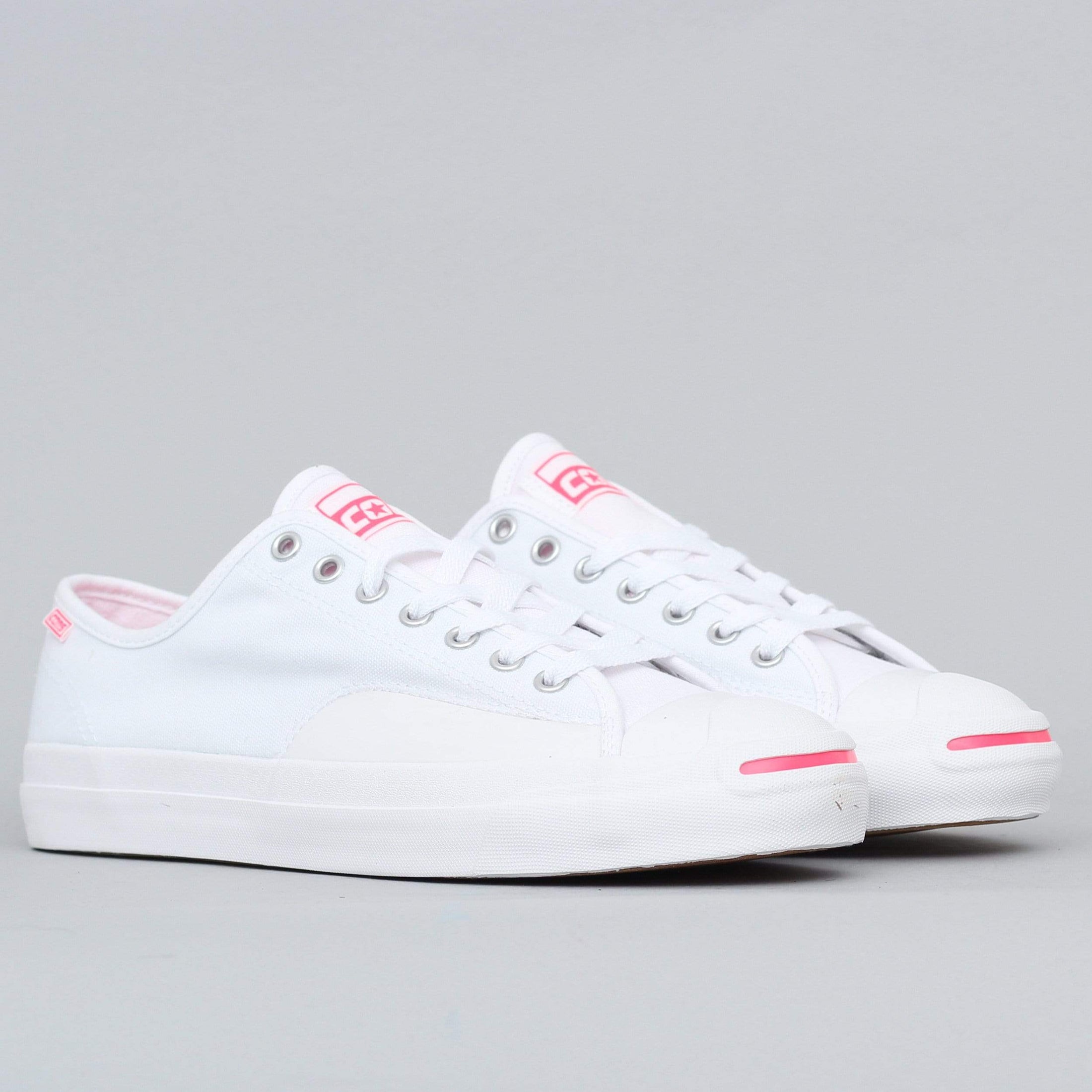 Converse Jack Purcell Pro OP OX Shoes White / Racer Pink / White