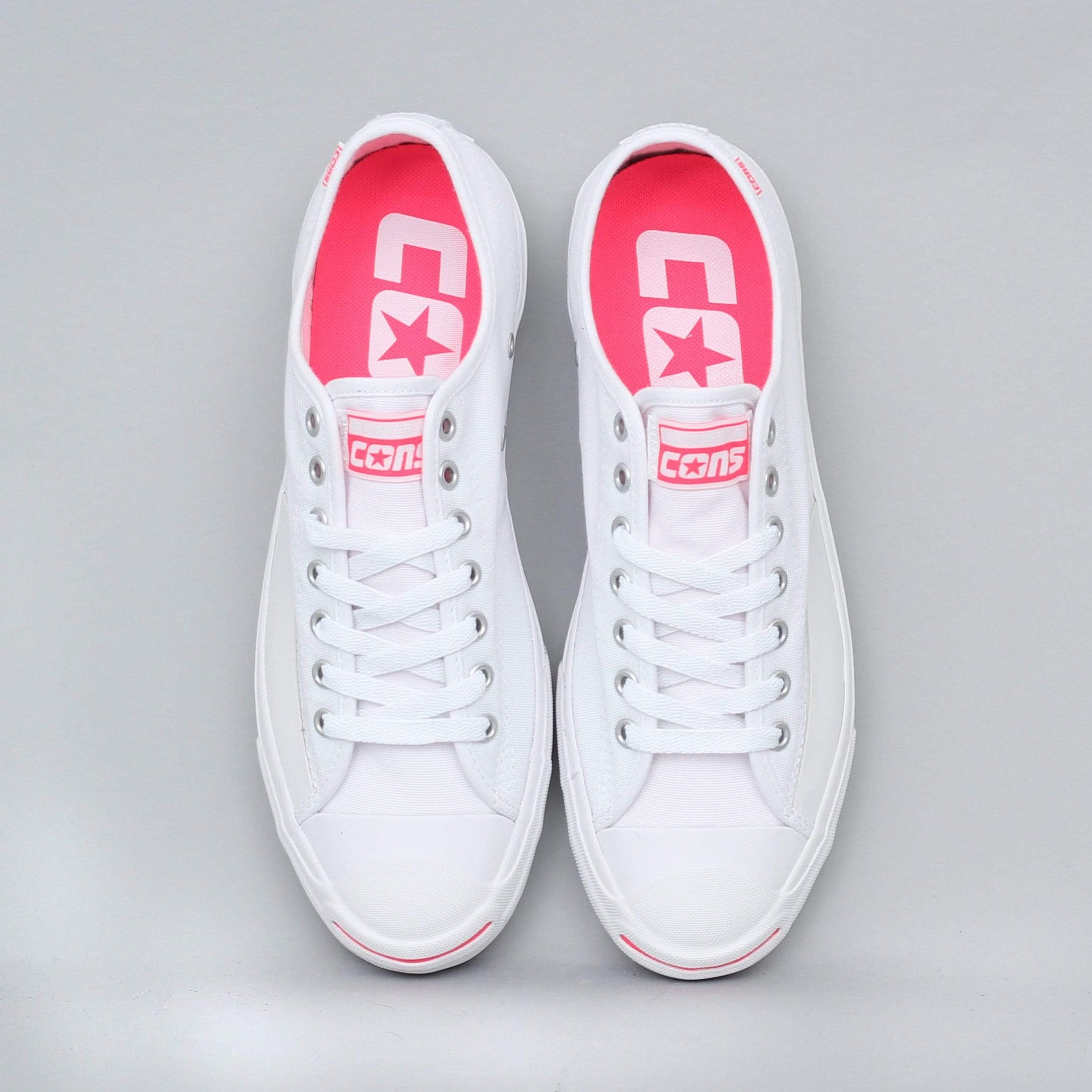 Converse Jack Purcell Pro OP OX Shoes White / Racer Pink / White