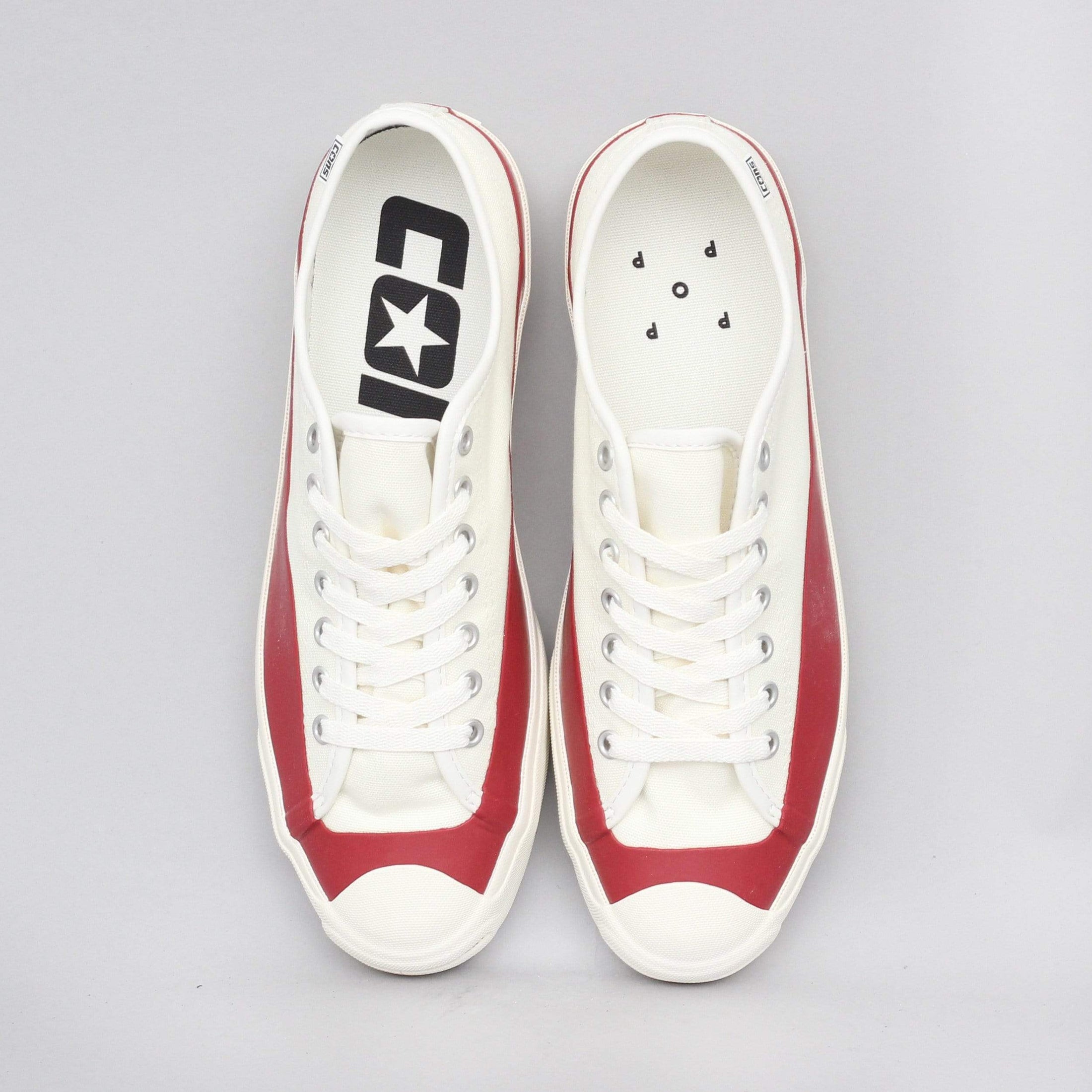 Converse X Pop Trading Jack Purcell Pro PTC OX Shoes Egret / Red Dahlia
