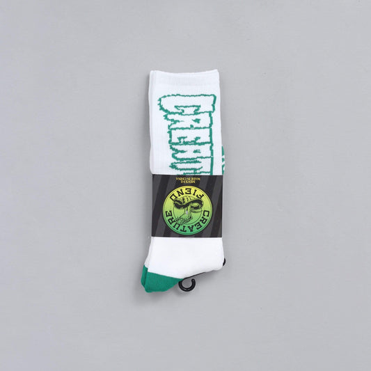 Creature Pointers Crew Socks White