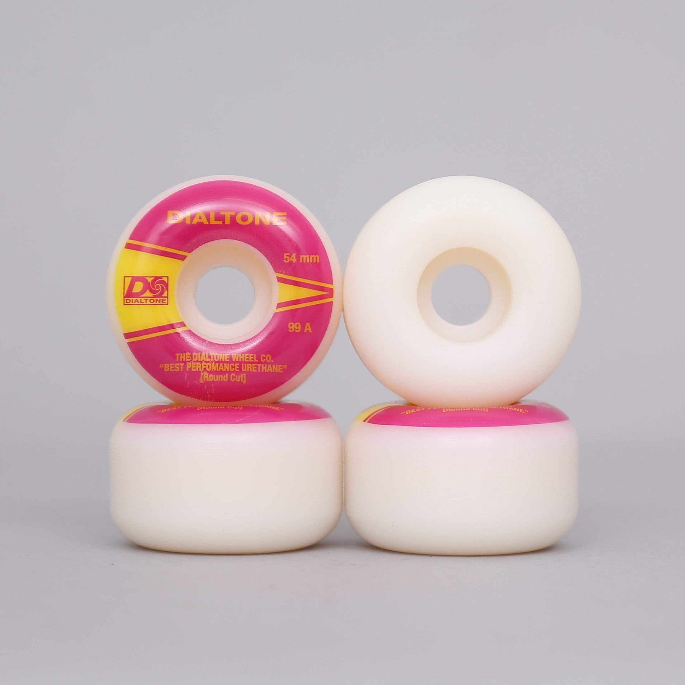 Dial Tone 54mm 99A Atlantic Round Cut Skateboard Wheels White / Pink
