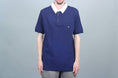 Load image into Gallery viewer, Diamond Contrast Collar Polo Shirt Navy

