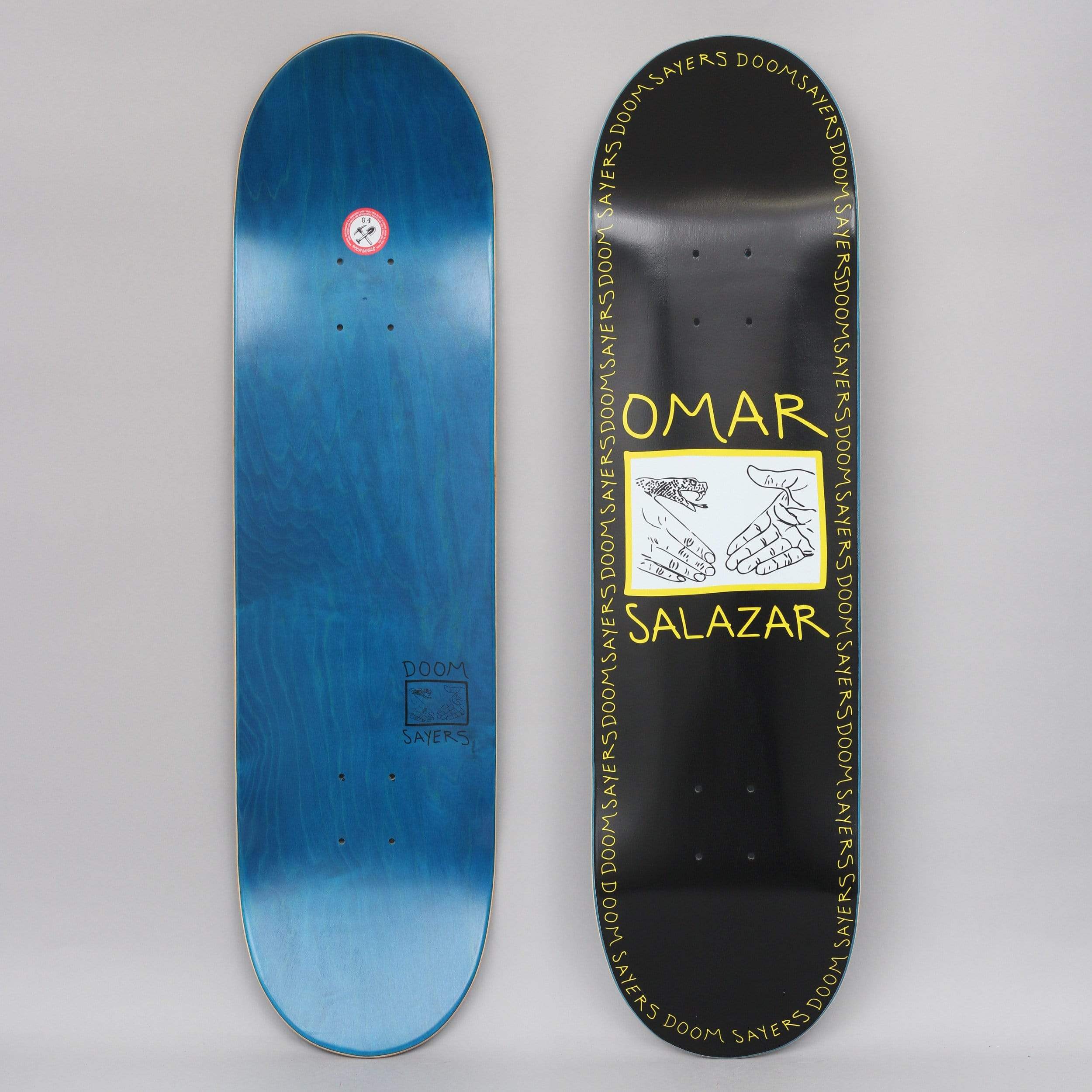Doomsayers 8.4 Omar Snake Shake Skateboard Deck Black - Slam City