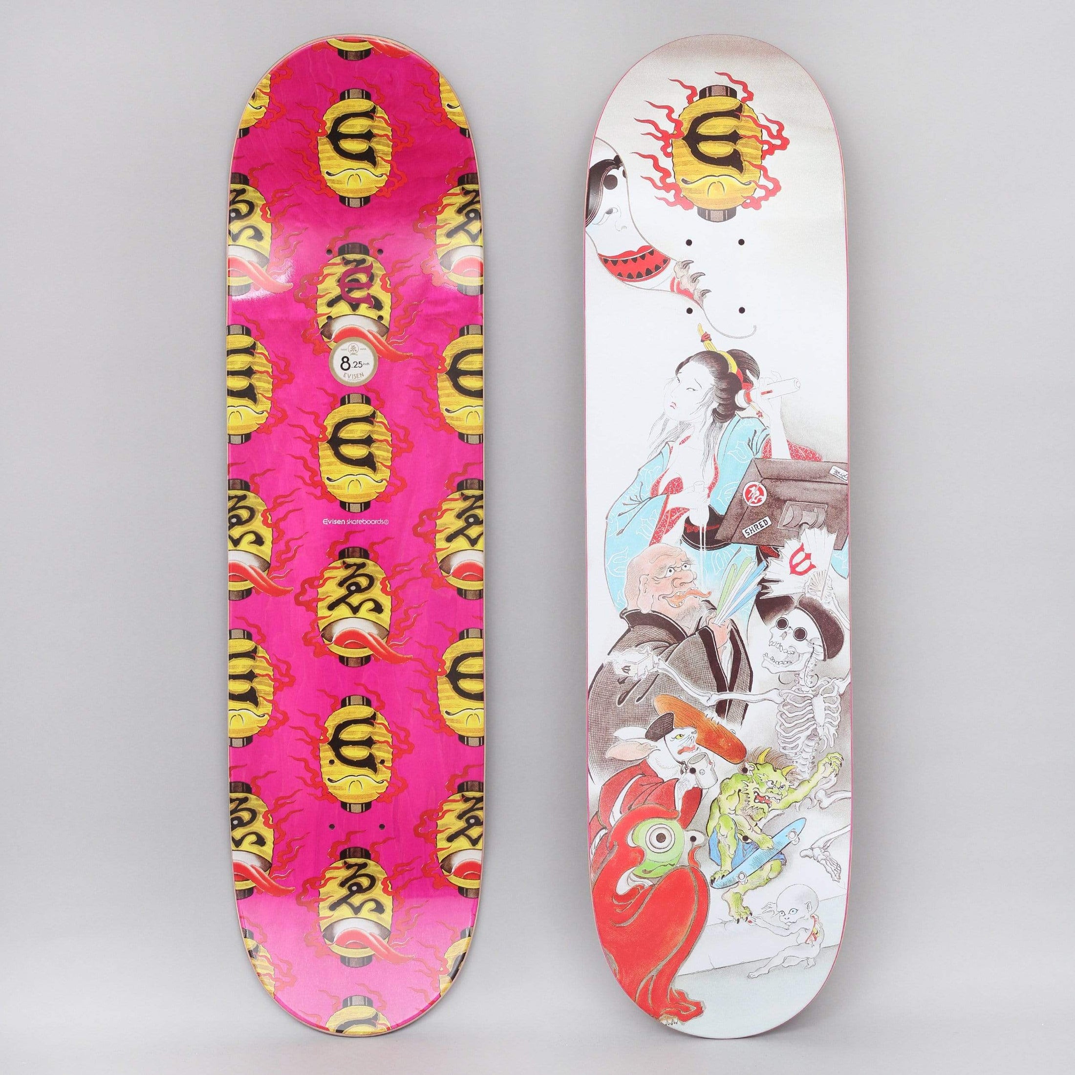 Evisen 8.25 Hyakki Yaenzu Left Skateboard Deck White